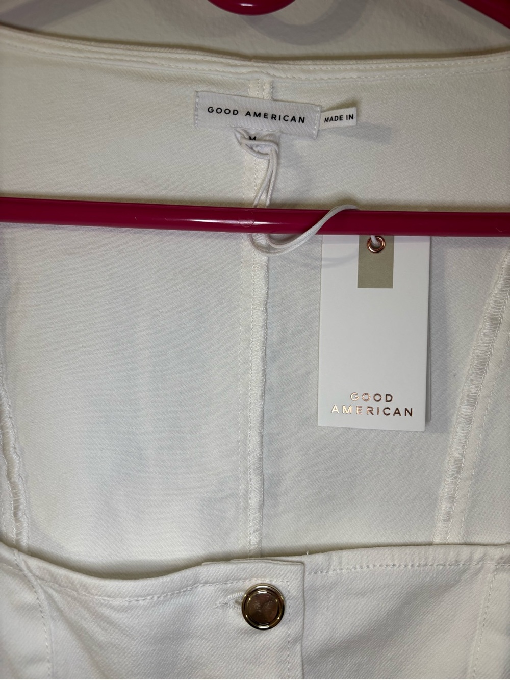 Good American White Button-Front Top - Picture 7 of 8